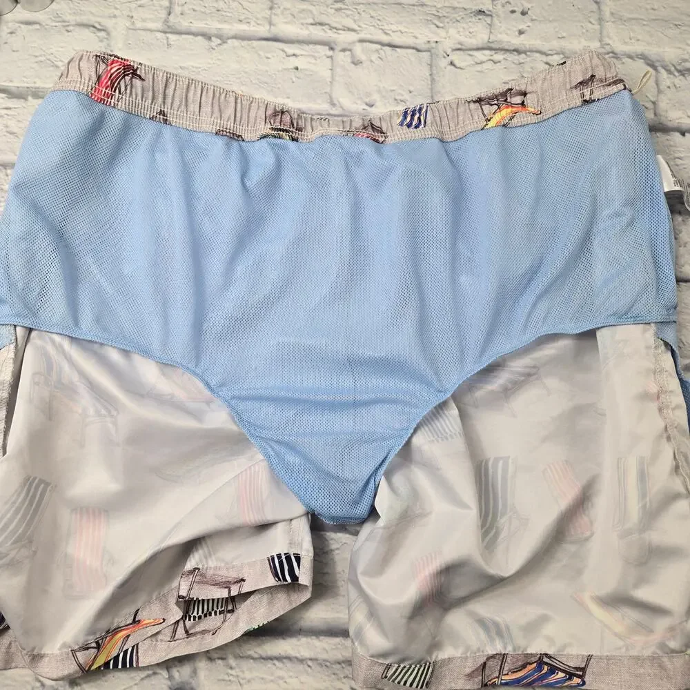 Tommy Bahama Relax Men's Swim Shorts Naples Novelty Beach Chair Print Lined XXL